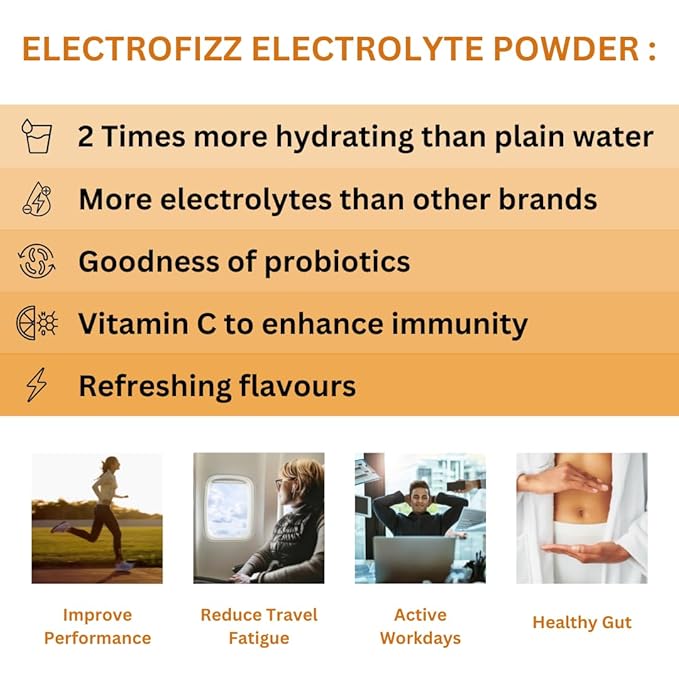 ElectroFizz Instant Hydration Drink | Electrolytes | Vitamin C | Probiotics | Mango