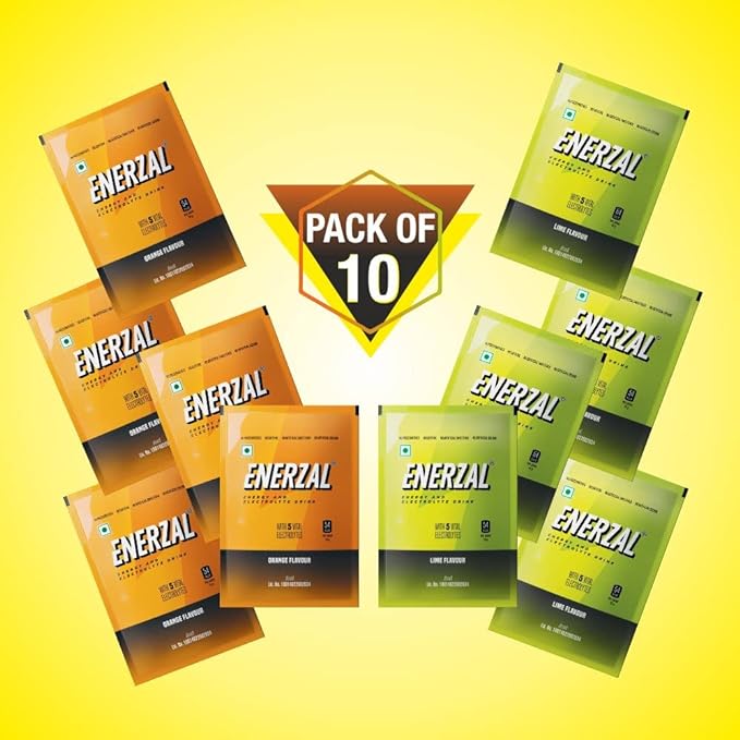 Enerzal Energy Drink Powder | Electrolytes | Quick Hydration | Orange