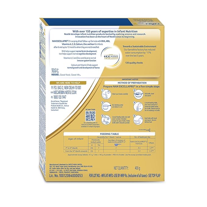 EXCELLAPRO Nestle Nan Excellapro 2 Follow-Up Formula Powder - After 6 Months - Up To 12 Months - Stage 2