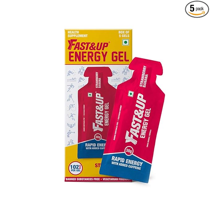 FastandUp Energy Gel | Liquid Gel Technology | Instant Performance Boost | Strawberry Banana