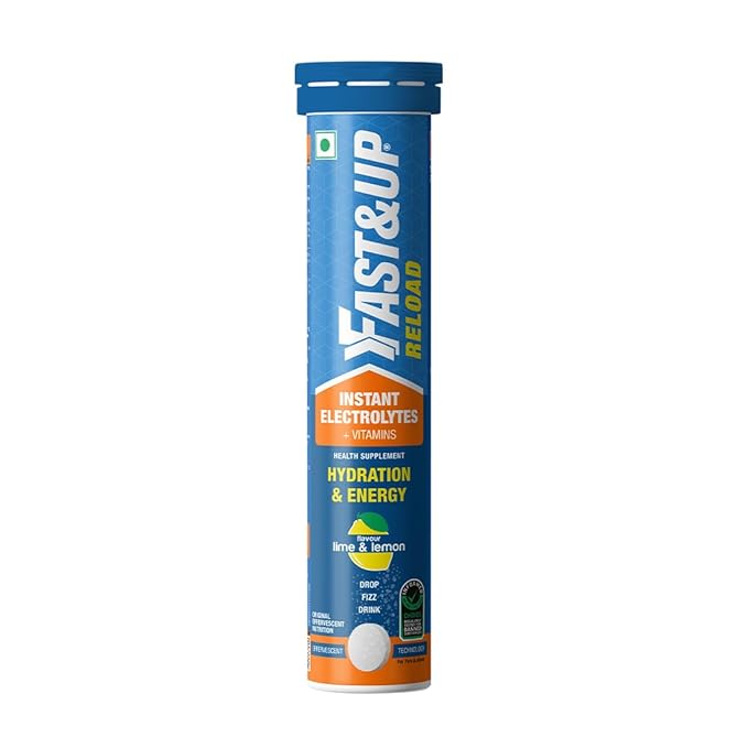 FastandUp Reload Electrolytes | Energy and Instant Hydration | Sports Drink | Lime Lemon