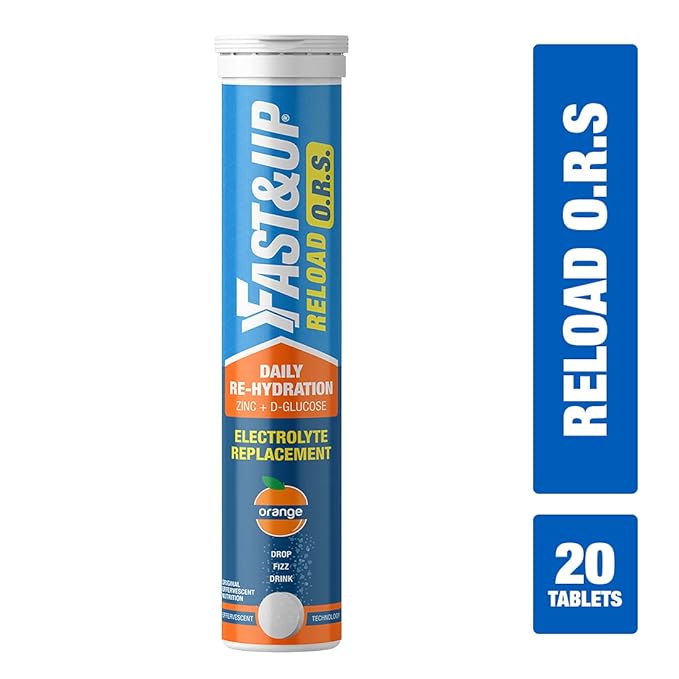 FastandUp Reload ORS | Electrolytes | Zinc | D-Glucose | Rehydration | Effervescent