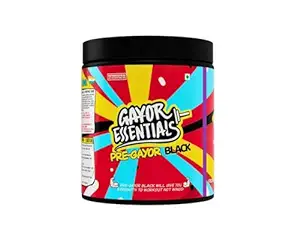 GAYOR ESSENTIALS Pre-Black Pre-Workout | L-Theanine | Pump and Strength | Cranberry