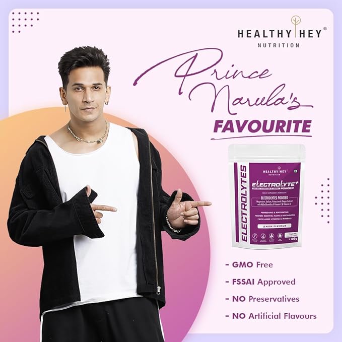HealthyHey Electrolyte Powder | Ginger Extract | No Maltodextrin | Hydration | Lemon