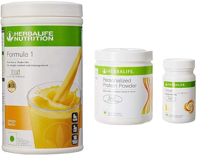 Herbalife F1 Mango Shake and F3 Protein Powder | Meal Replacement | Afresh Lemon