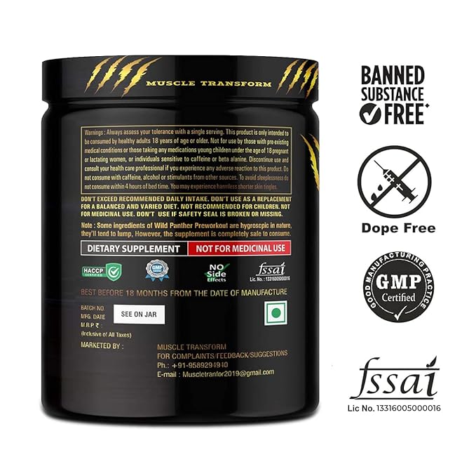 Muscle Transform Pre-Workout | Creatine | Beta-Alanine | Pump and Strength