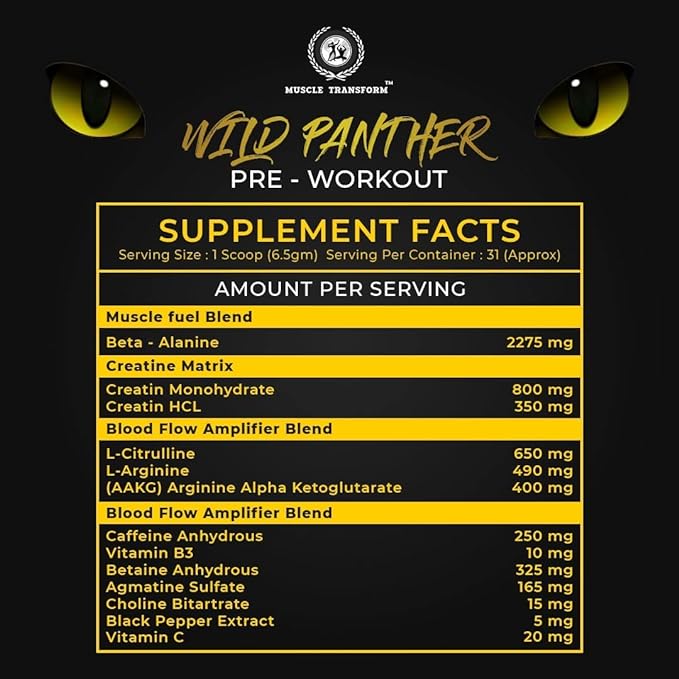 Muscle Transform Pre-Workout | Creatine | Beta-Alanine | Pump and Strength