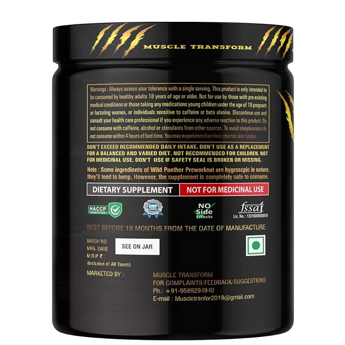 Muscle Transform Pre-Workout | Creatine | Beta-Alanine | Pump and Strength