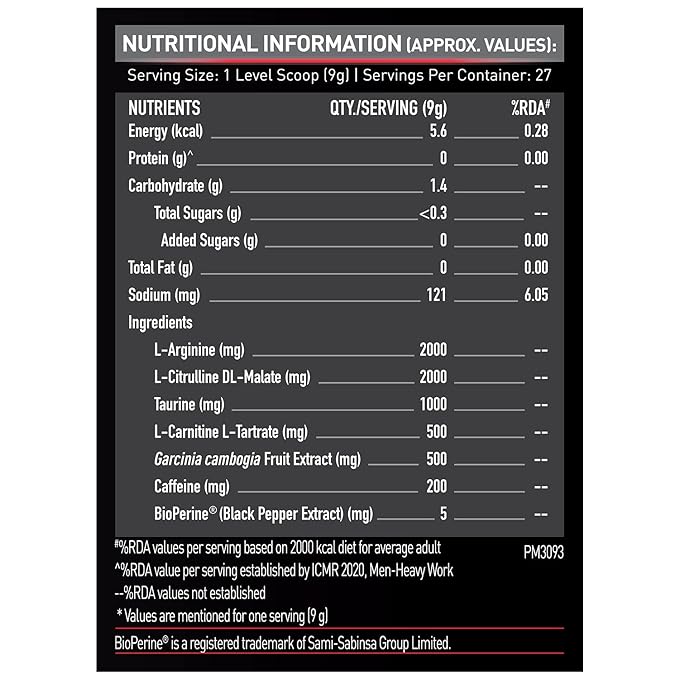 MuscleBlaze Pre-Workout Ripped | L-Citrulline | L-Arginine | L-Carnitine | Fat Burn | Green Apple