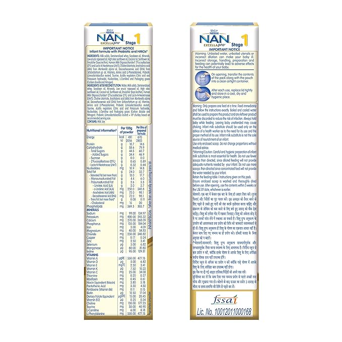 Nestle NAN EXCELLAPRO 1 Infant Formula Powder - Stage 1 (Up to 6 Months)