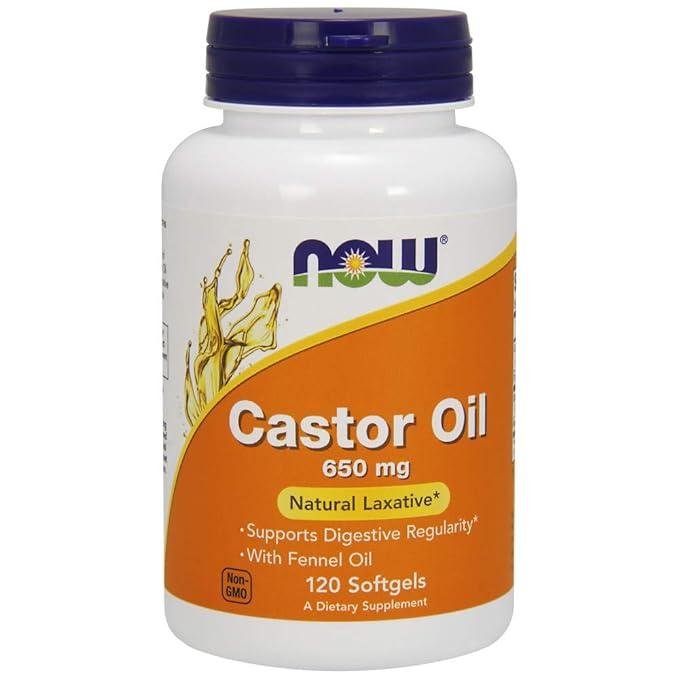 Now Foods Castor Oil 650mg | Softgels | Skin and Hair Health