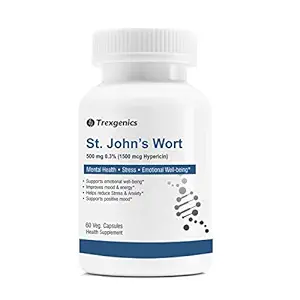 Trexgenics St. John Wort 500mg | 0.3% Hypericin | Stress and Mood Support | 60 Vcaps