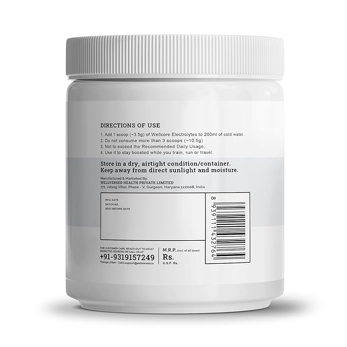 Wellcore Electrolytes | 5 Vital Electrolytes | Sugar-Free | Unflavoured | Hydration