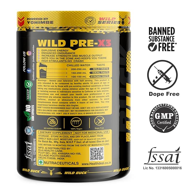 Wild Buck Pre-X3 Pre-Workout | BCAA | Energy and Performance
