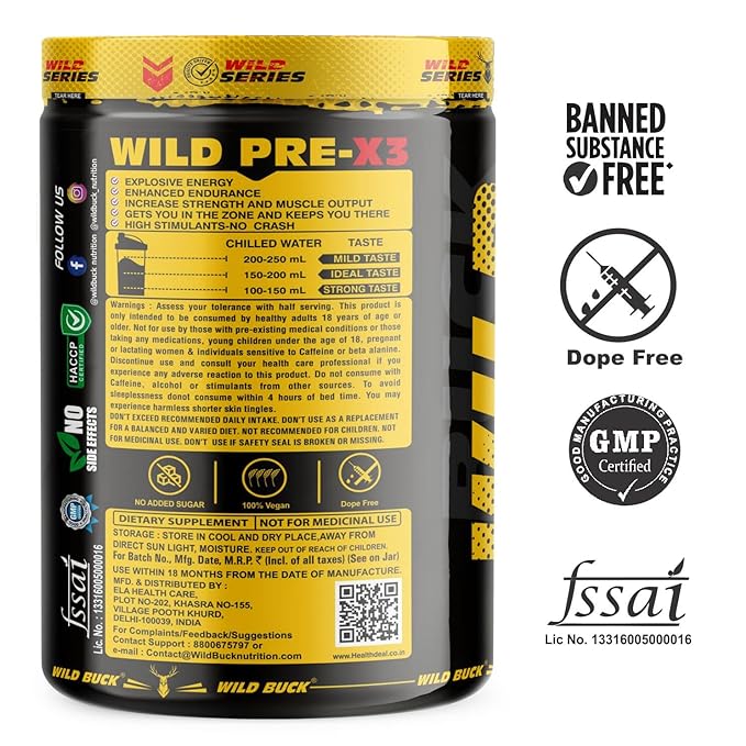 Wild Buck Pre-X3 Pre-Workout | BCAA | Energy and Performance