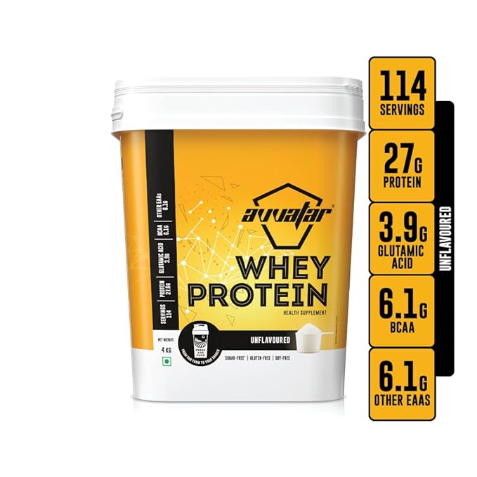 Avvatar Whey Protein | Isolate & Concentrate Blend | 27g Protein | Fresh Cow's Milk | Lean Muscle | Unflavoured