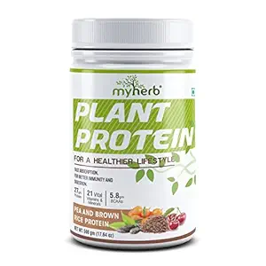 Myherb Plant Protein Powder | Pea and Brown Rice | Vegan | High Protein | Chocolate
