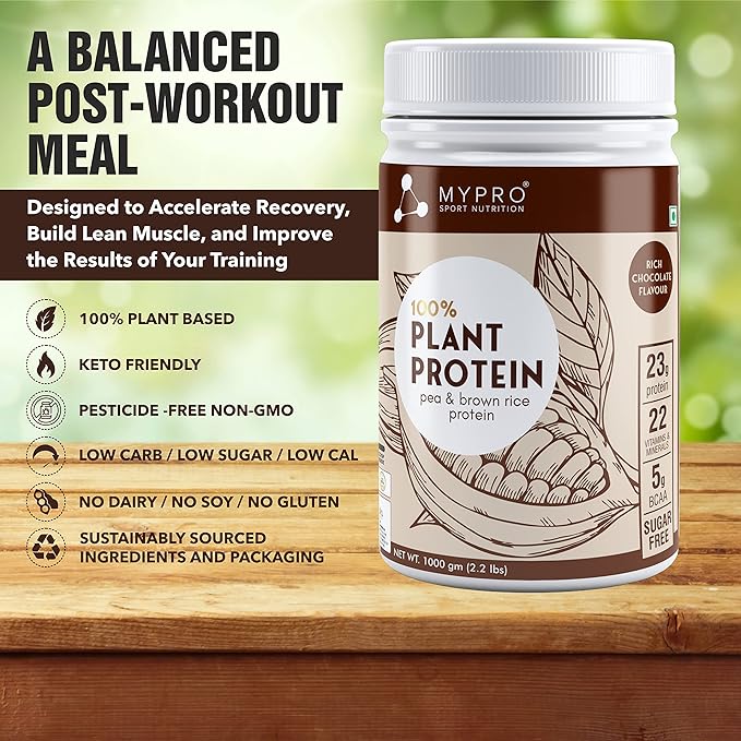Mypro Sport Nutrition Plant Protein | Pea and Brown Rice | Vegan | Vitamins | Muscle Support