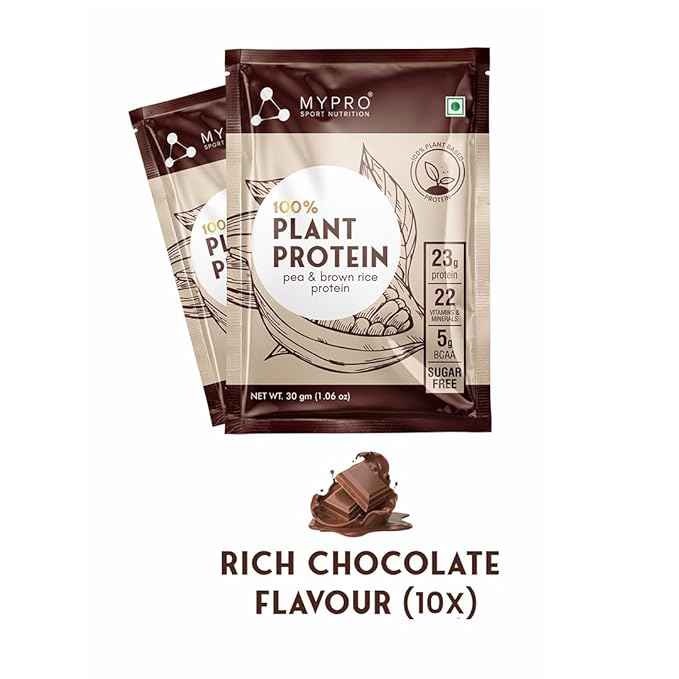 Mypro Sport Nutrition Plant Protein | Pea and Brown Rice | Vegan | Sachet Pack