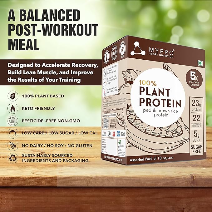 Mypro Sport Nutrition Plant Protein | Pea and Brown Rice | Vegan | Sachet Pack