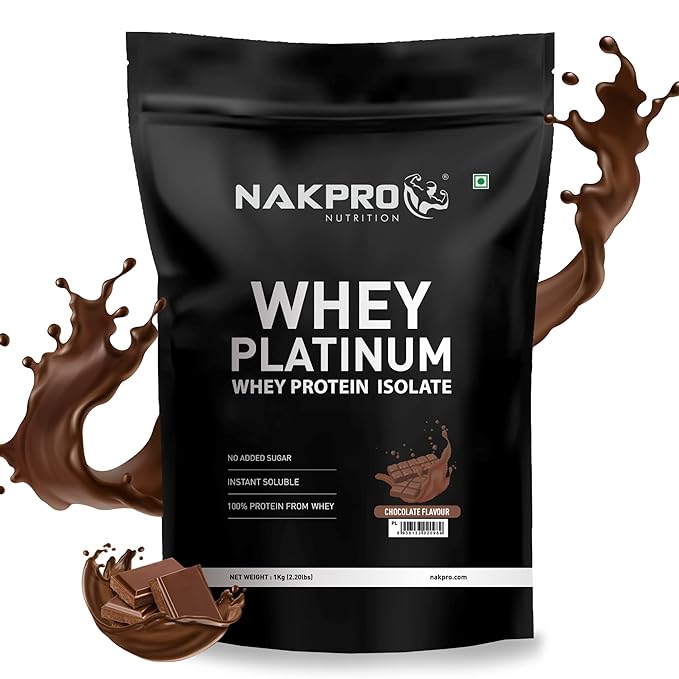 Nakpro Platinum 100% Whey Protein Isolate | 28g Protein | 6.3g BCAA | Digestive Enzymes | Lean Cuts