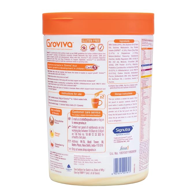 Groviva Child Nutrition Supplement | Growth and Development | Vanilla