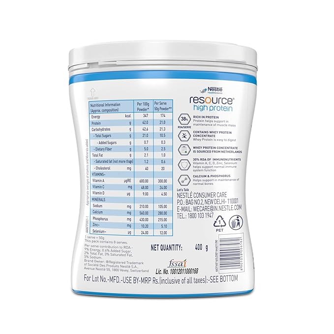 Nestle Resource High Protein | Immuno Nutrients | Vanilla | Pet Jar