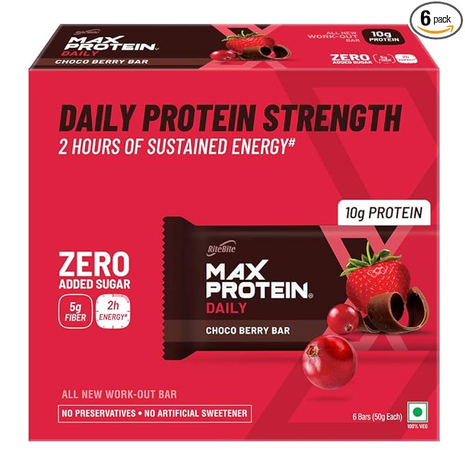 RiteBite Max Protein Daily Choco Berry Bars | Sugar-Free