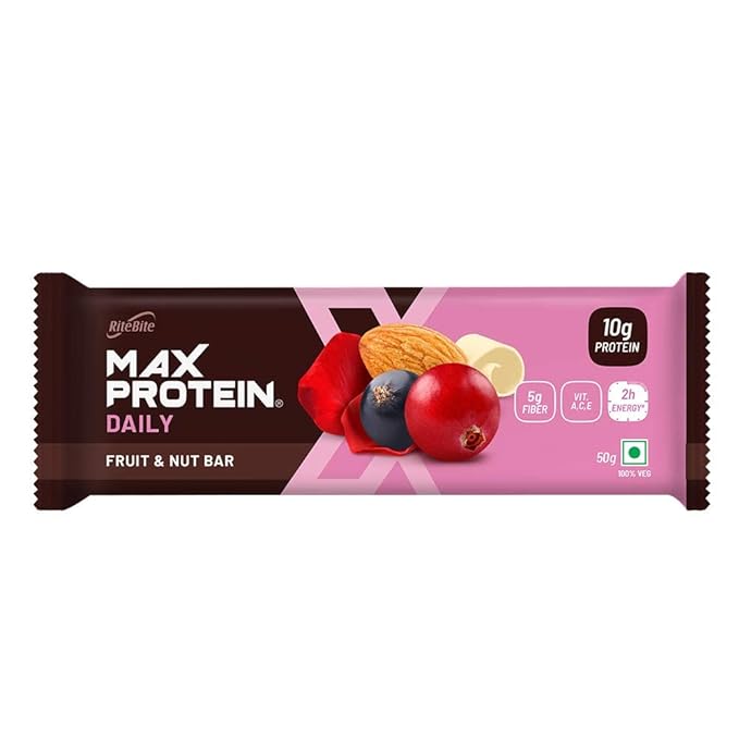 RiteBite Max Protein Daily Fruit and Nut Bar | High Protein | No Preservatives | Box