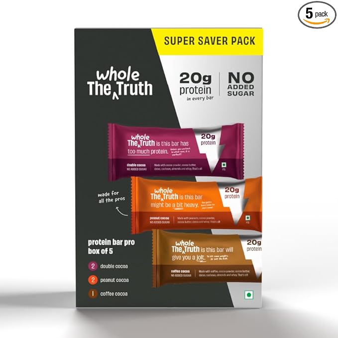 The Whole Truth High Protein All-In-One Bar | 20g Protein | No Preservatives | No Artificial Flavours