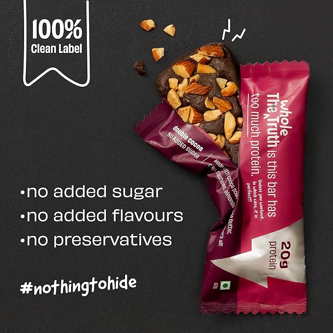 The Whole Truth High Protein All-In-One Bar | 20g Protein | No Preservatives | No Artificial Flavours