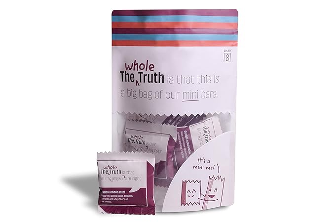 The Whole Truth Double Cocoa Mini Protein Bars | 8-Bar Pack | No Added Sugar