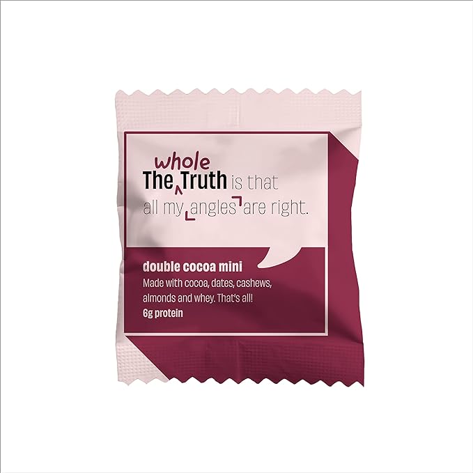 The Whole Truth Double Cocoa Mini Protein Bars | 8-Bar Pack | No Added Sugar
