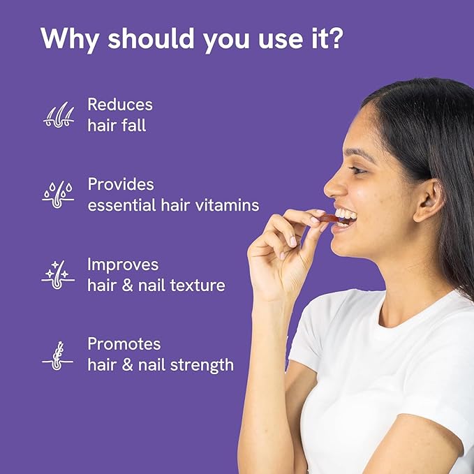 Be Bodywise Biotin Gummies 5000mcg | Hair and Nails | No Added Sugar | Strawberry | 4 Months