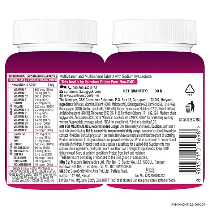 Centrum Women Multivitamin | Radiance and Immunity | Veg