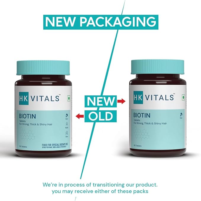 HK Vitals Biotin 10000mcg | Hair Growth | Strong Hair | Glowing Skin
