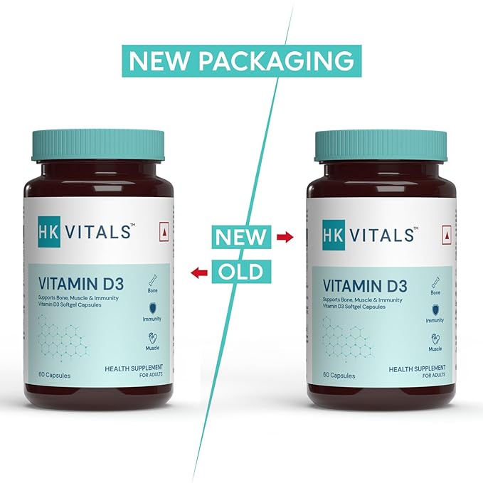 HK Vitals Vitamin D3 2000 IU | Bone Health | Muscle Strength and Immunity