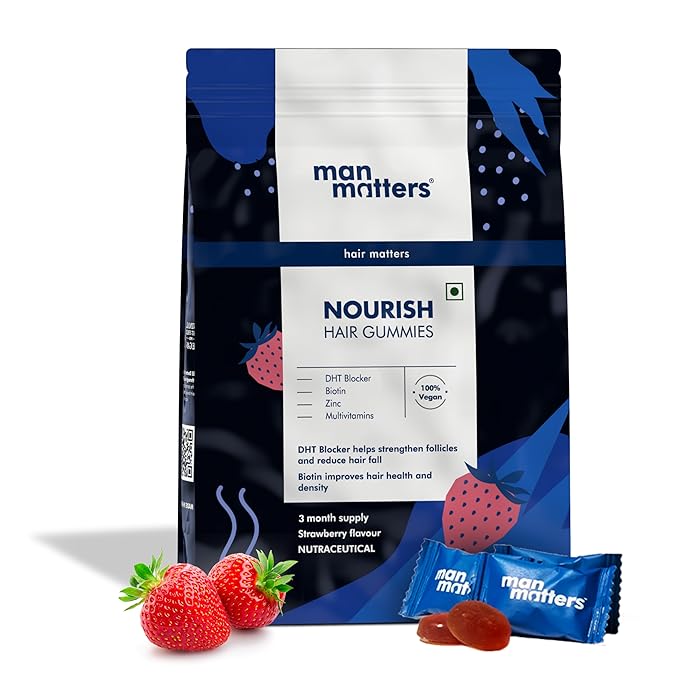 Man Matters Biotin Hair Gummies | Strong and Healthy Hair | 100% Vegetarian