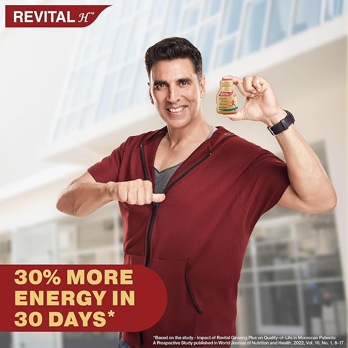 Revital H Men Multivitamin | Calcium | Zinc and Ginseng | Immunity | Strong Bones and Energy