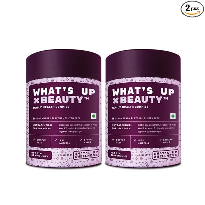 Whats Up Wellness Biotin Beauty Gummies | Sea Buckthorn and Grapeseed | Hair | Skin and Nails