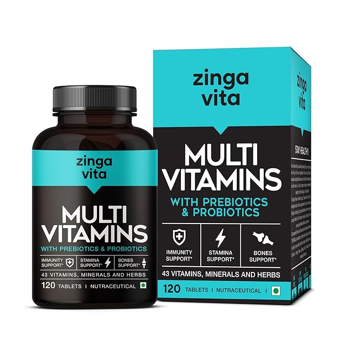 Zingavita Multivitamin Tablets | Probiotics | 100% RDA Vitamin C | Men and Women