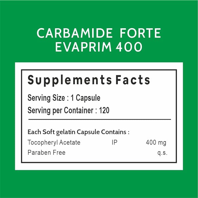 Carbamide Forte Vitamin E Oil 400mg | Capsules | Skin and Hair Health