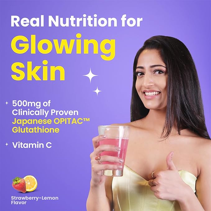 Chicnutrix Glow | 500mg Japanese Glutathione | Vitamin C | Skin Radiance | Strawberry Lemon