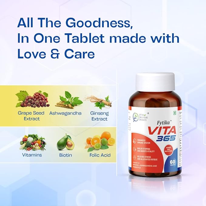 Fytika Vita 365 Multivitamin | Probiotics | Ashwagandha | Immunity and Gut Health