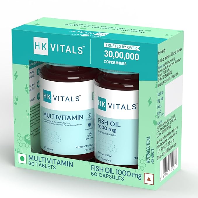 HealthKart Fish Oil + Multivitamin | Omega-3 | Vitamins and Minerals | Complete Health