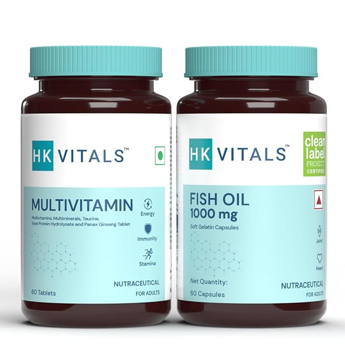 HealthKart Fish Oil + Multivitamin | Omega-3 | Vitamins and Minerals | Complete Health