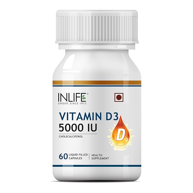 Inlife Vitamin D3 Cholecalciferol 5000 IU | Bone and Immunity Support