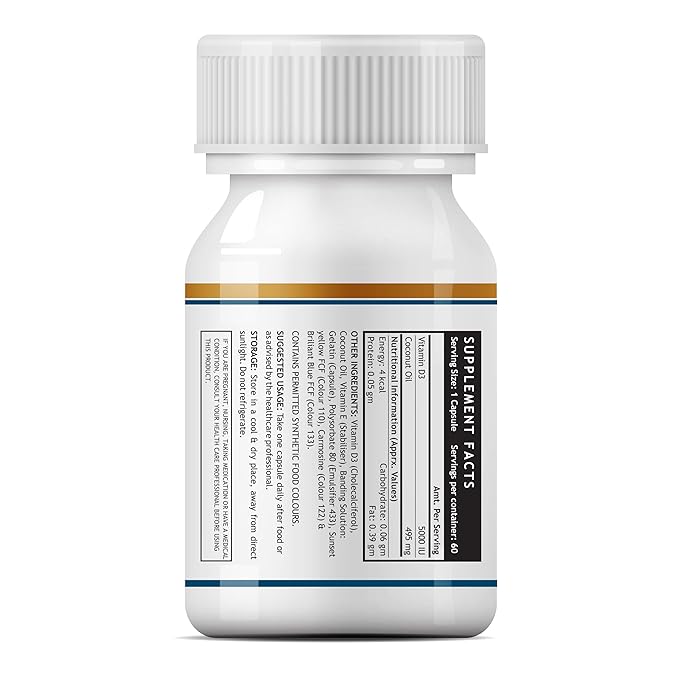 Inlife Vitamin D3 Cholecalciferol 5000 IU | Bone and Immunity Support