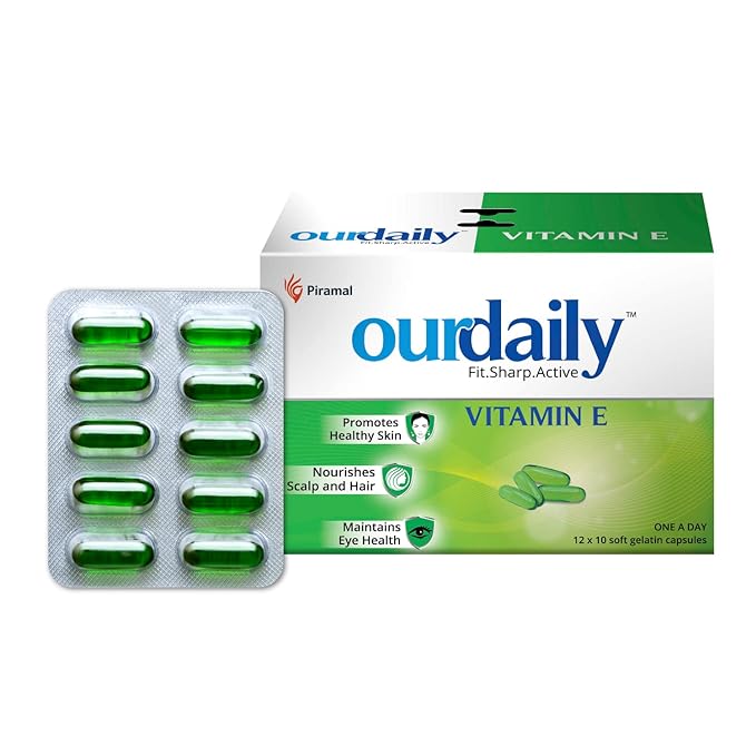 Ourdaily Vitamin E 400mg | Skin and Hair Health | Piramal