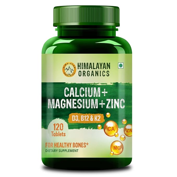Himalayan Organics Calcium | Magnesium | Zinc | Vitamin D3 and B12